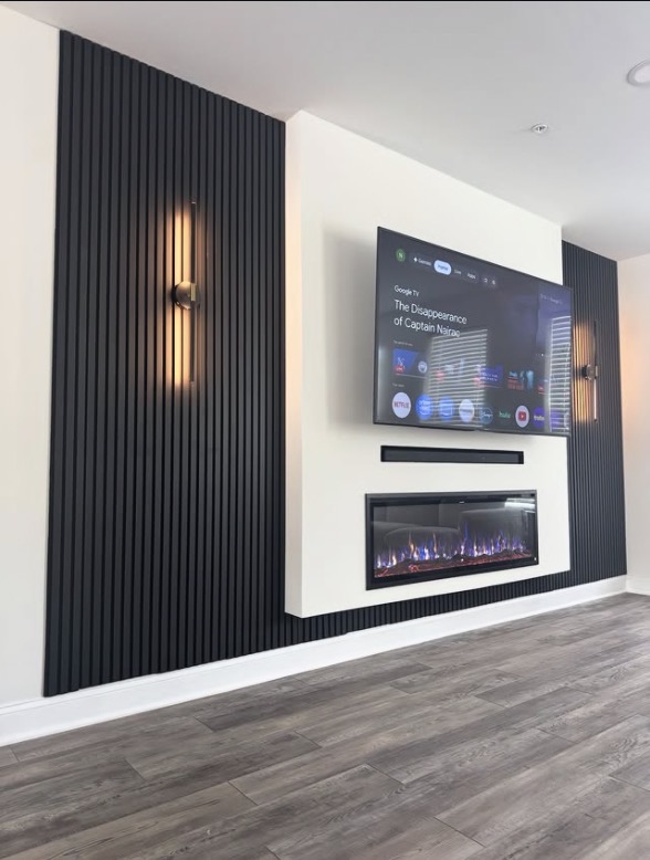 Custom horizontal wood accent wall