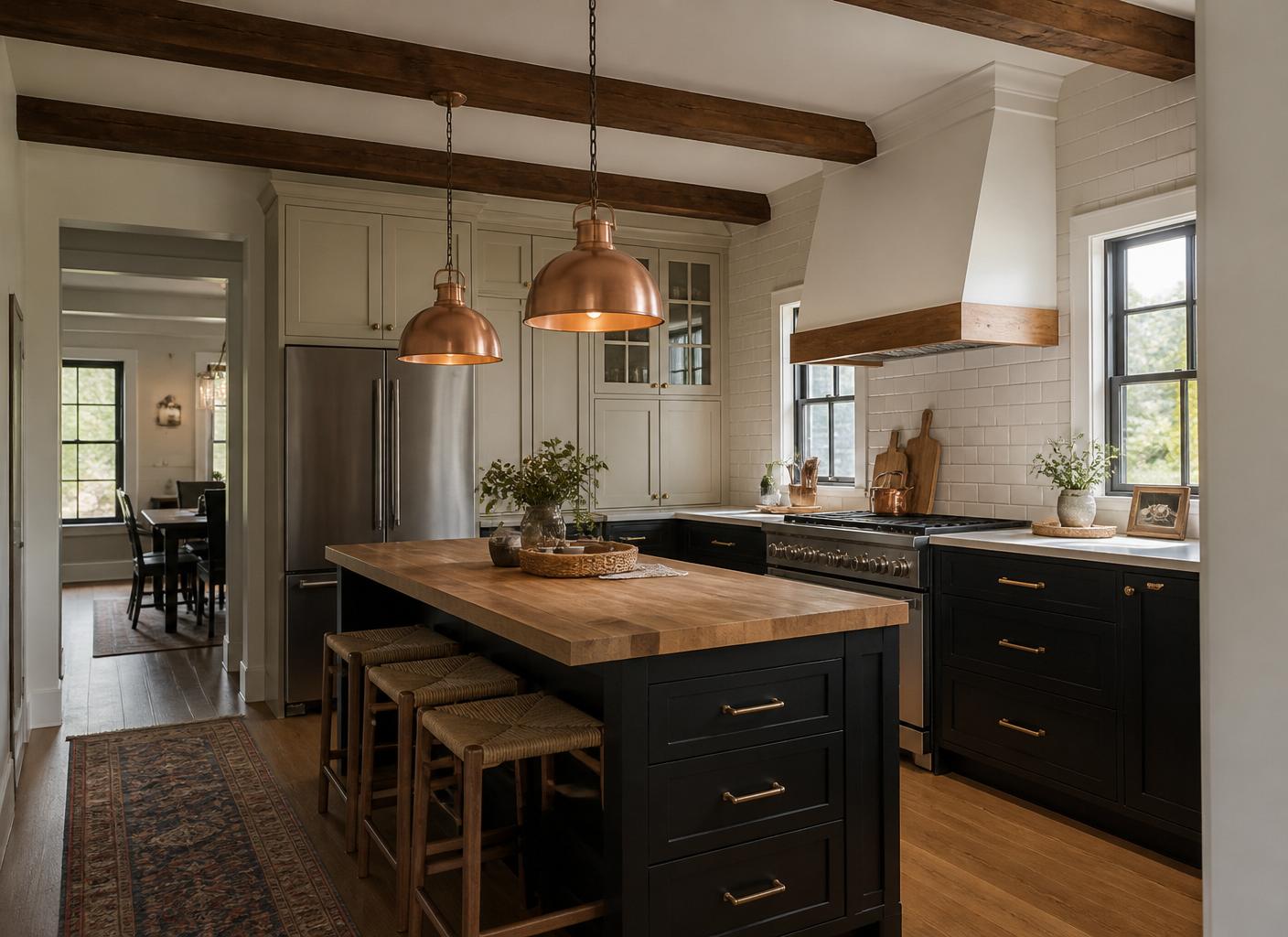 Beam & butcher block remodel — Southlake